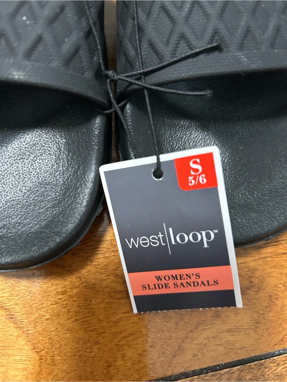 New West Loop Women's Slide Sandals Size 5/6 Black - Picture 4 of 5